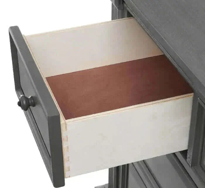 London Lane 7 Drawer Dresser - Top Inclined Side View of London Lane 7 Drawer Dresser Artic Gray