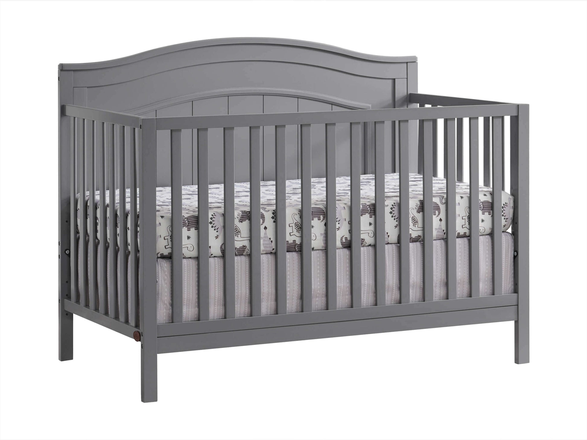 Nolan 4 in 1 Convertible Crib - Inclined Side View of Nolan 4 in 1 Convertible Crib Dove Gray