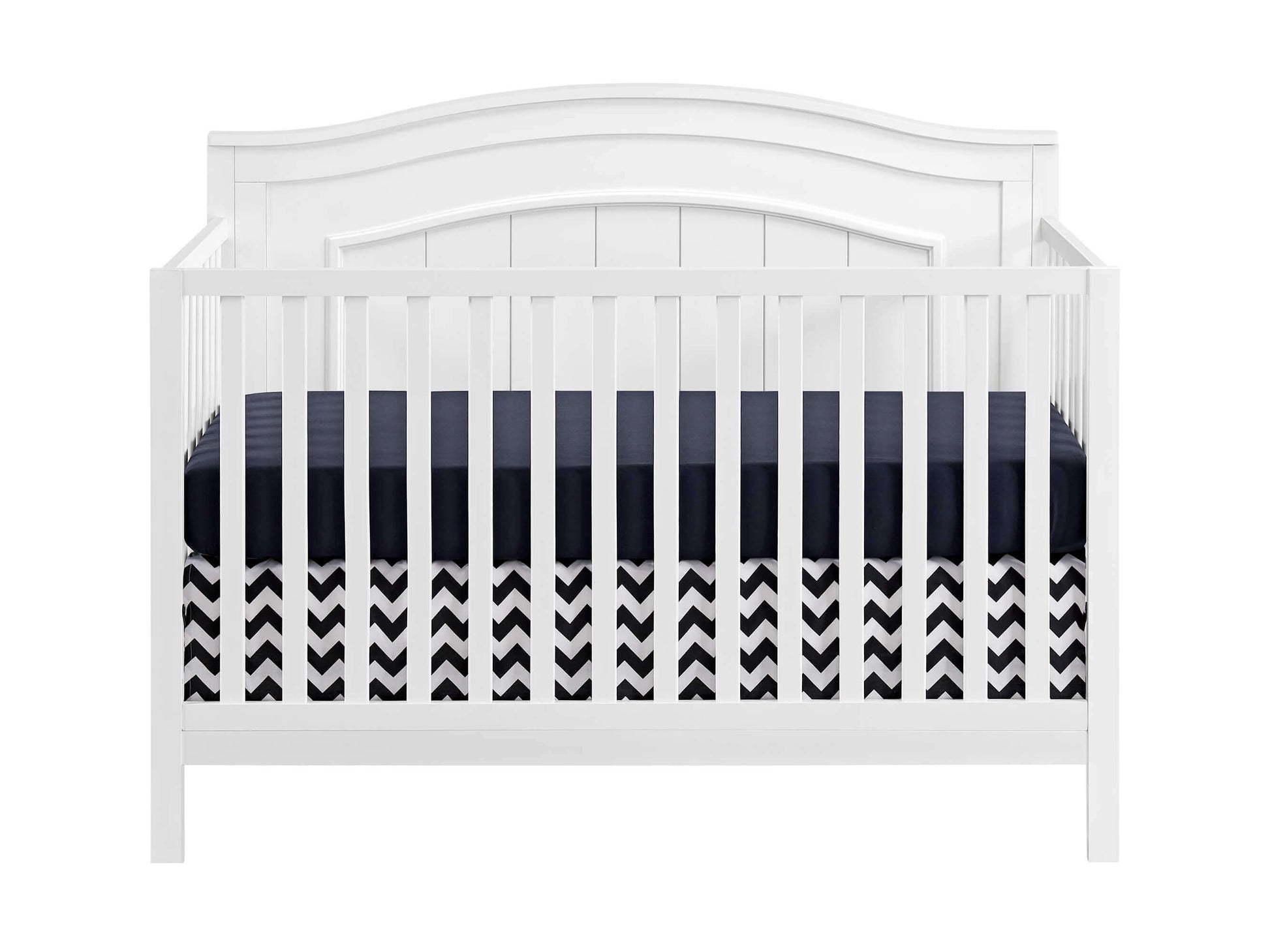 Nolan 4 in 1 Convertible Crib - Front View of Nolan 4 in 1 Convertible Crib Snow White