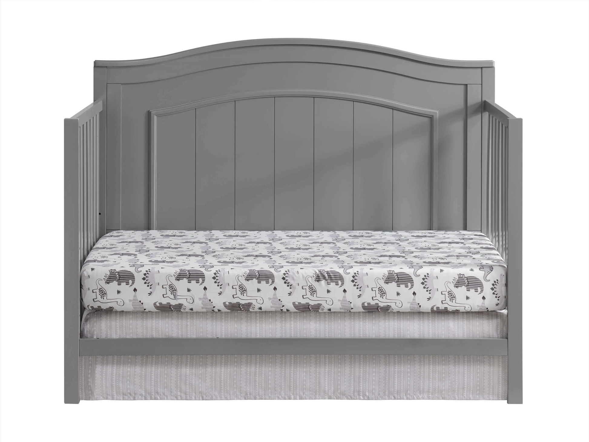 Nolan 4 in 1 Convertible Crib - Front View of Nolan Daybed Dove Gray