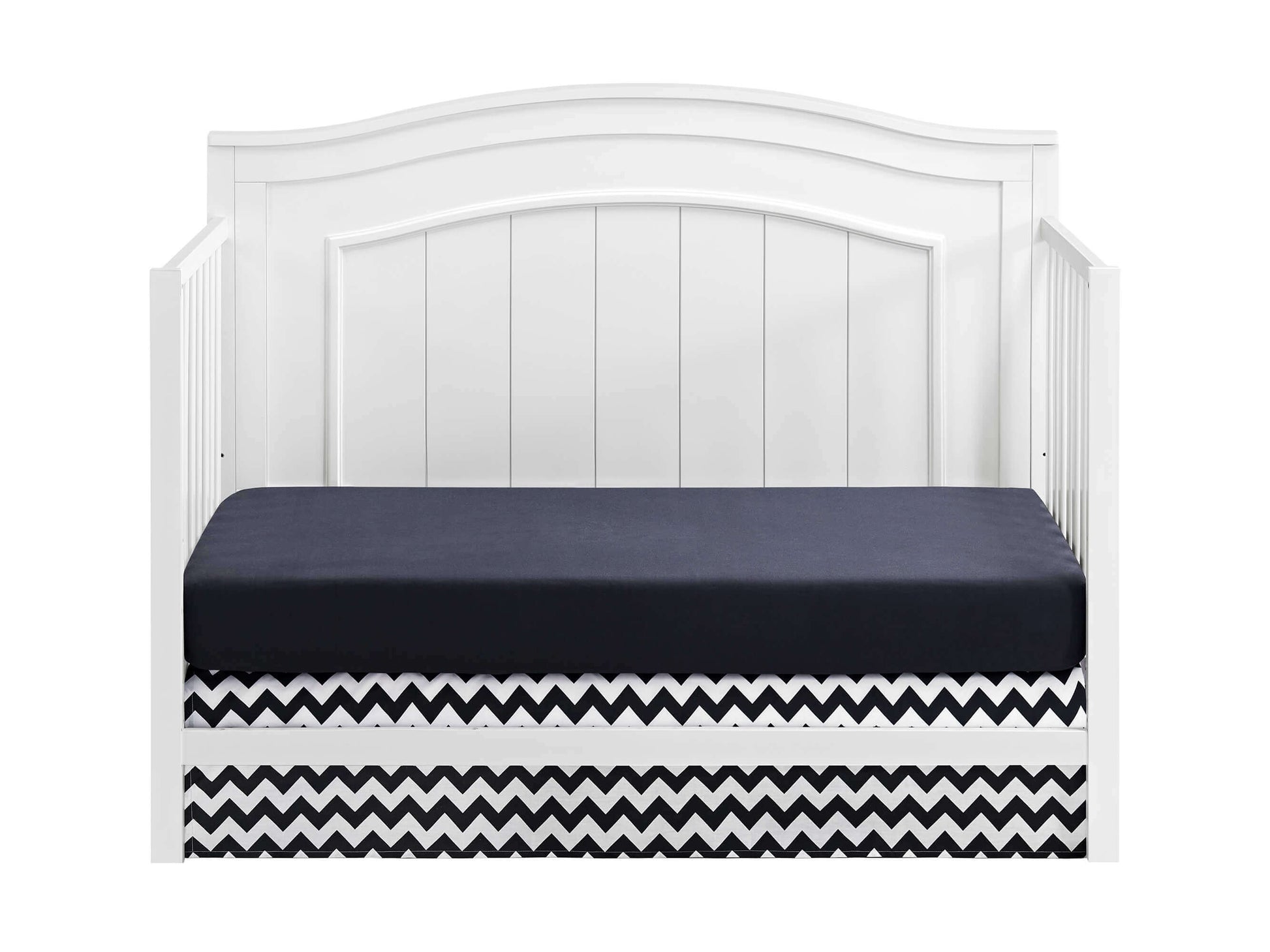 Nolan 4 in 1 Convertible Crib - Front View of Nolan Daybed Snow White