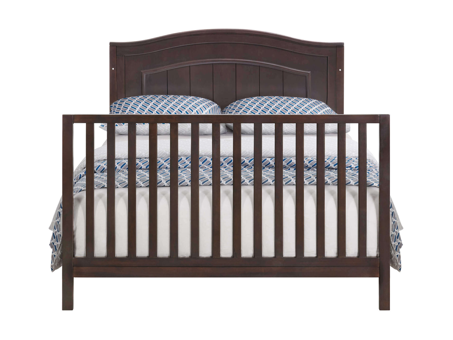 Nolan 4 in 1 Convertible Crib - Front View of Nolan Full Sized Bed Espresso