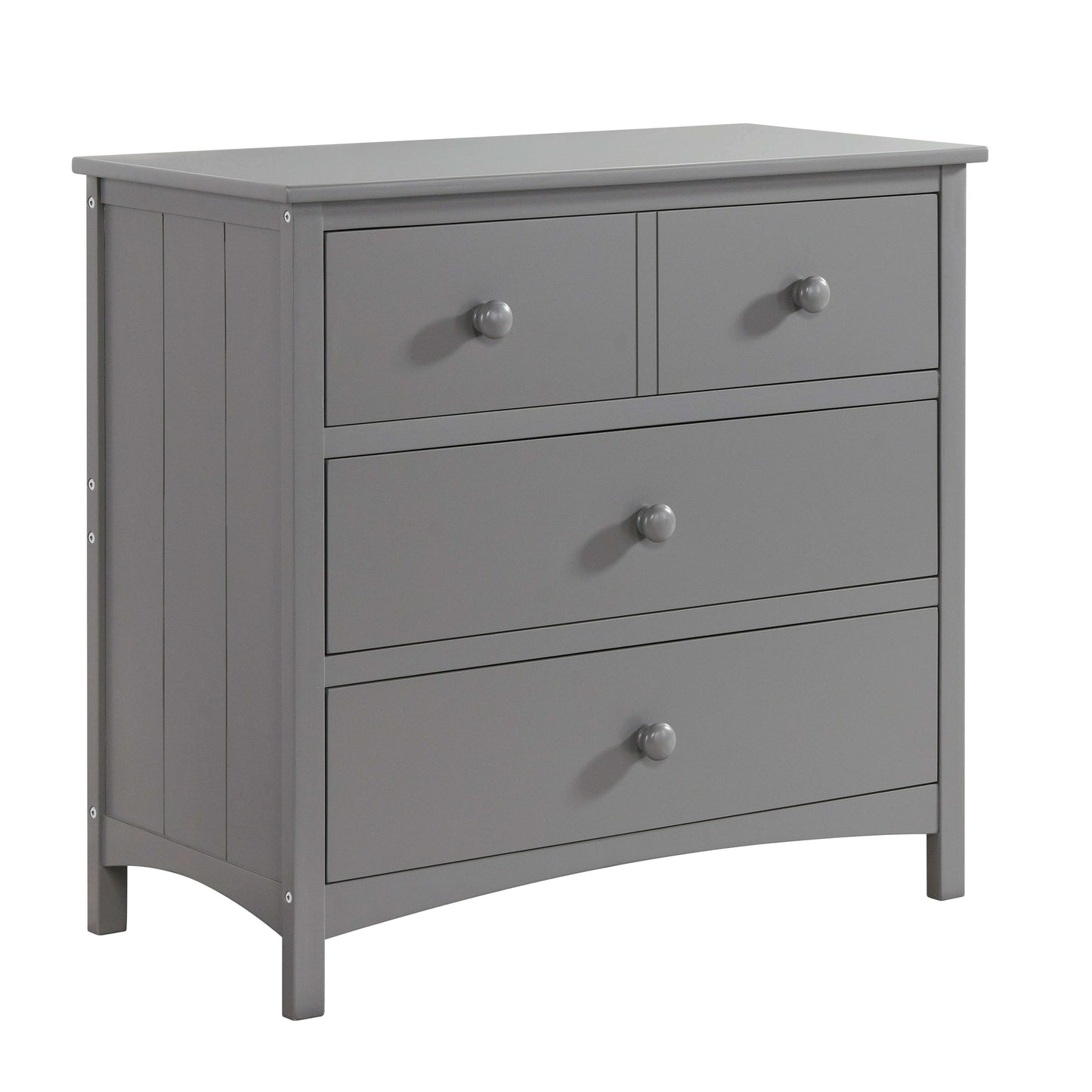 Universal 3-Drawer Dresser- RTA - Inclined Side View of Universal 3-Drawer Dresser Dove Gray