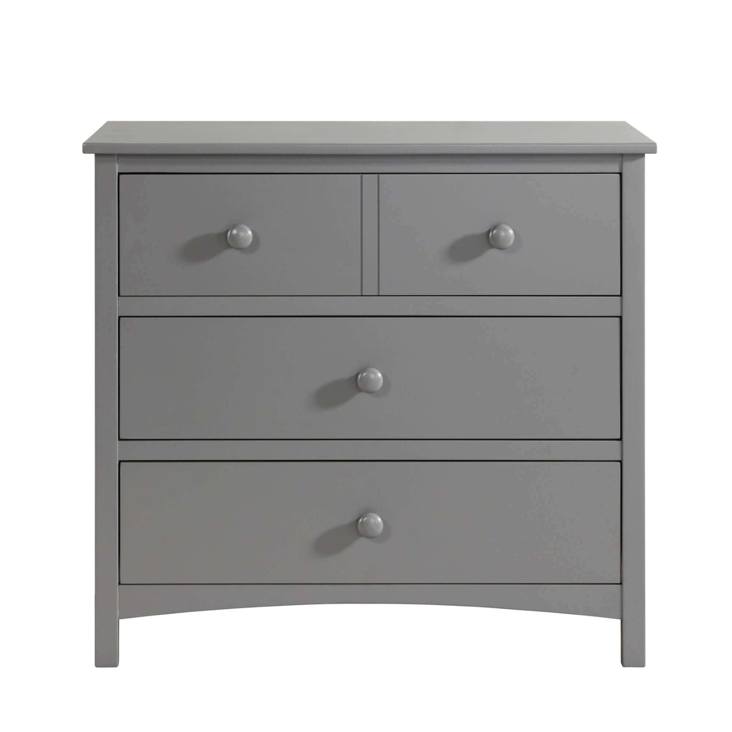 Universal 3-Drawer Dresser- RTA - Front View of Universal 3-Drawer Dresser Dove Gray