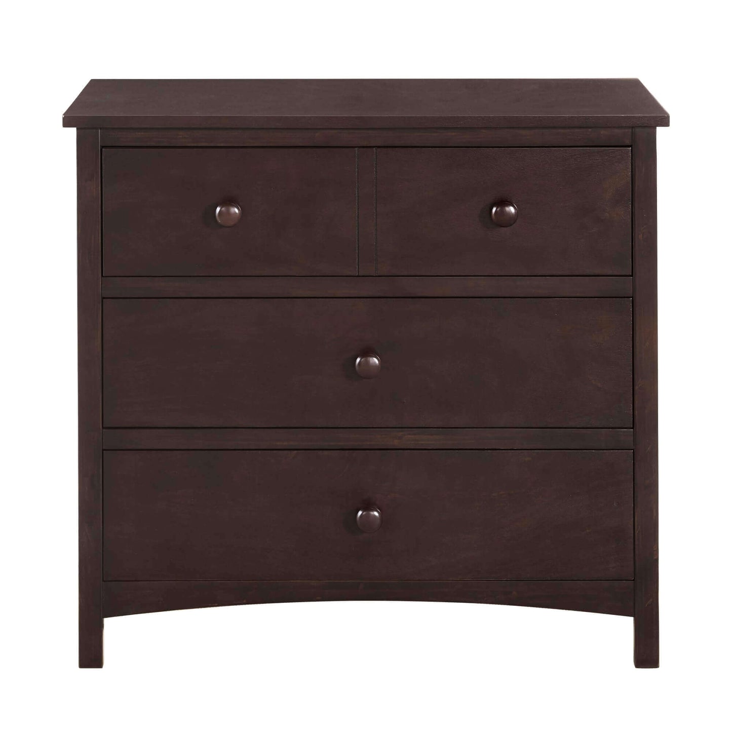 Universal 3-Drawer Dresser- RTA - Front View of Universal 3-Drawer Dresser Espresso