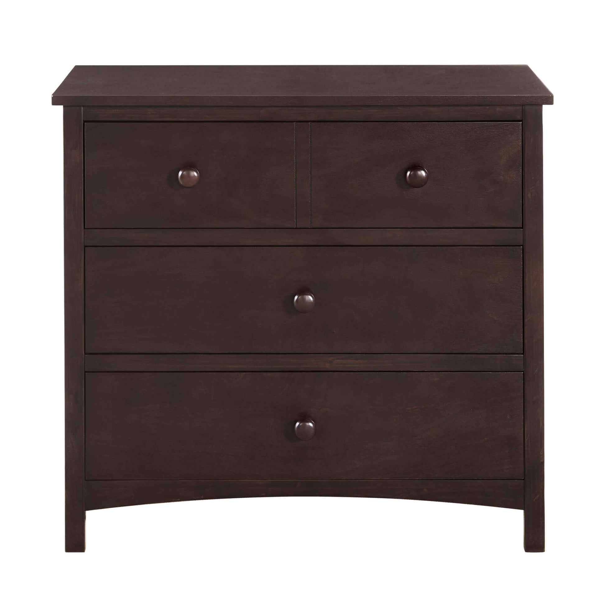 Universal 3-Drawer Dresser- RTA - Front View of Universal 3-Drawer Dresser Espresso