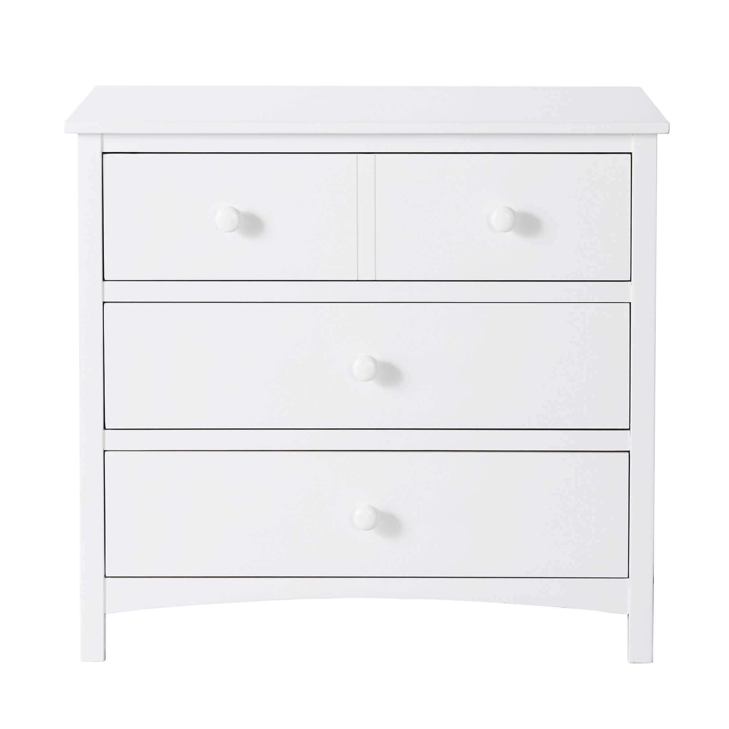 Universal 3-Drawer Dresser- RTA - Front View of Universal 3-Drawer Dresser Snow White