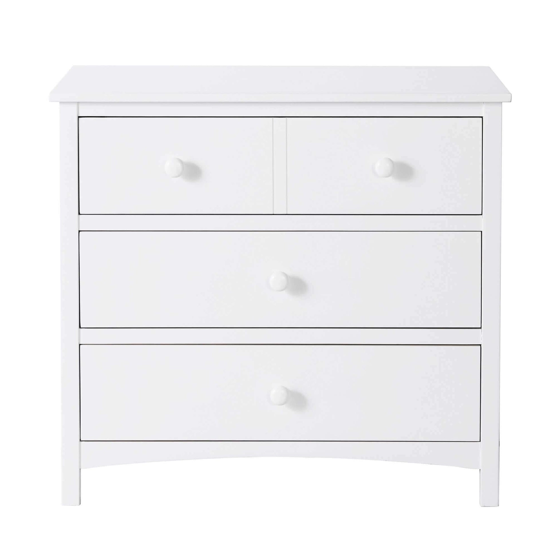 Universal 3-Drawer Dresser- RTA - Front View of Universal 3-Drawer Dresser Snow White