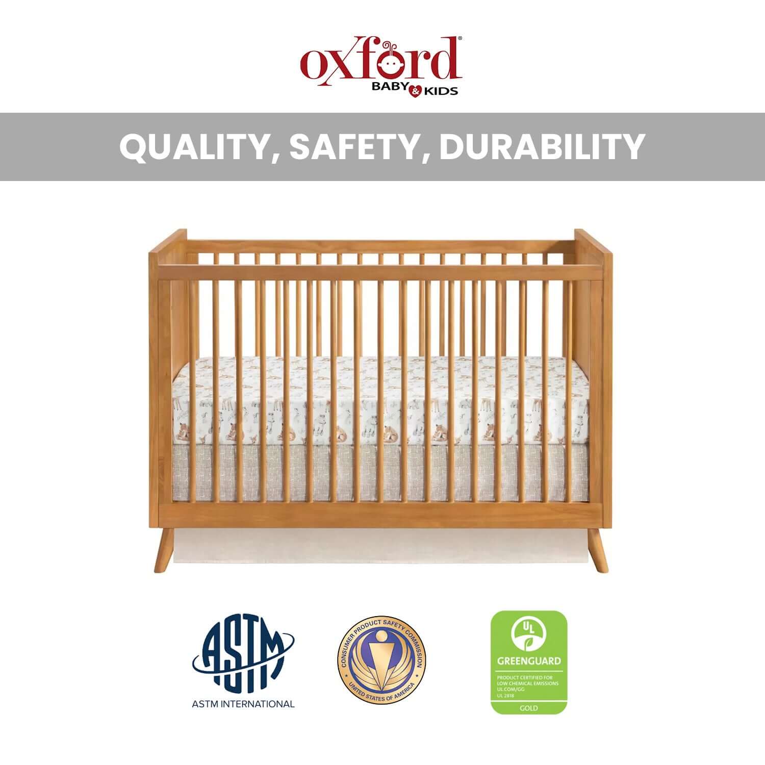 Dawson 3 In 1 Convertible Crib - Quality and Safety Dawson 3 In 1 Convertible Crib Honey Brown
