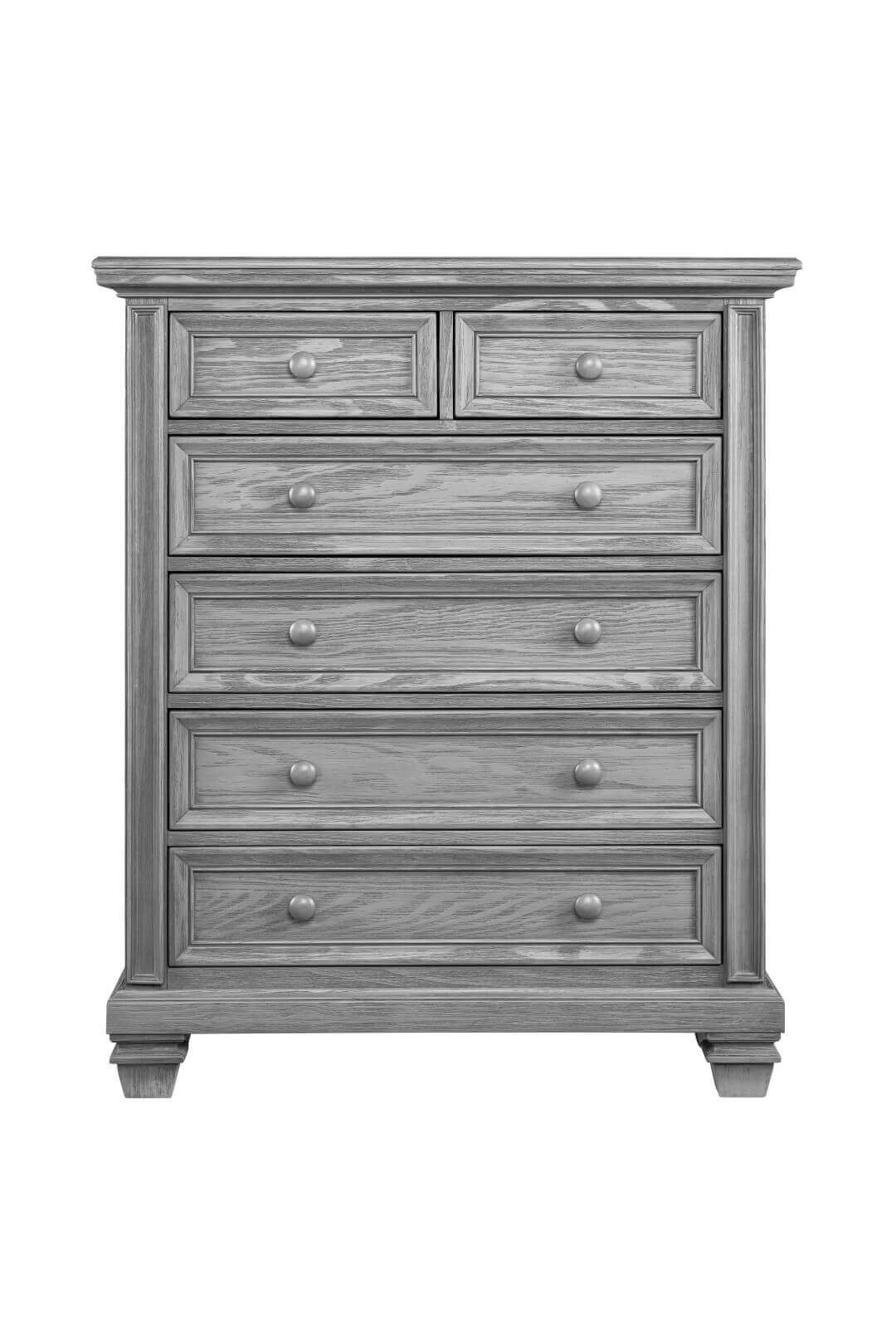 Richmond 6 Drawer Chest - Front View of Richmond 6 Drawer Chest Brushed Gray