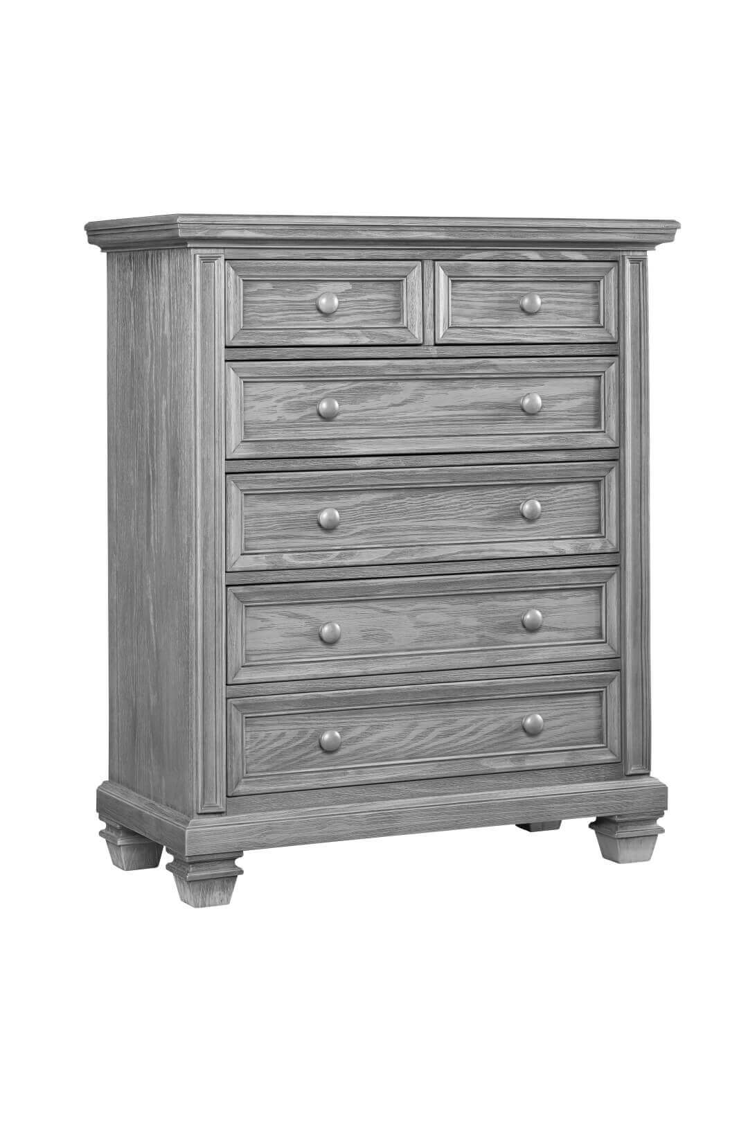 Richmond 6 Drawer Chest - Inclined Side View of Richmond 6 Drawer Chest Brushed Gray