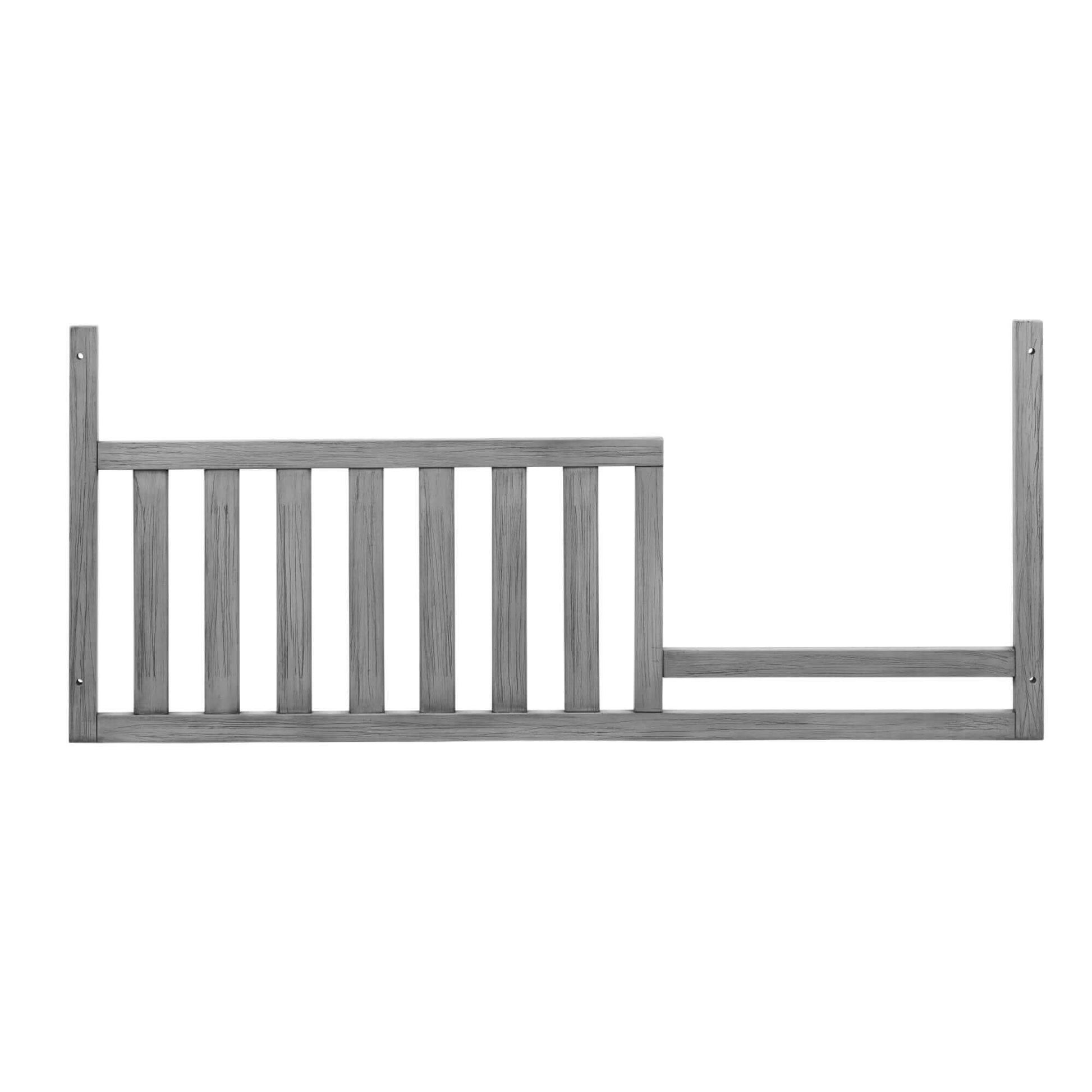 Chandler 4 In 1 Convertible Crib - Front View of Chandler Guard Rail Graphite Gray