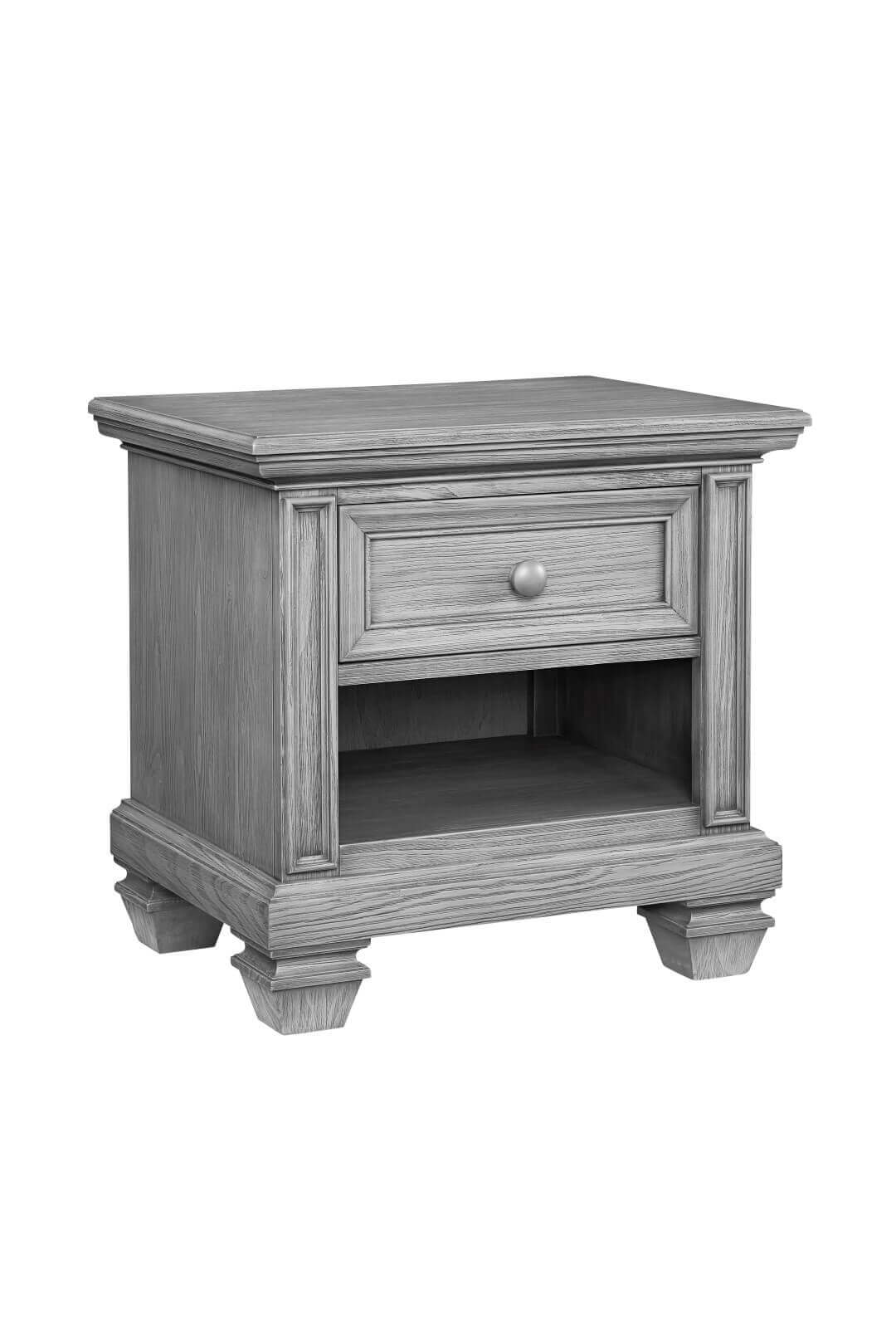 Richmond Nightstand - Inclined Side View of Richmond Nightstand Brushed Gray