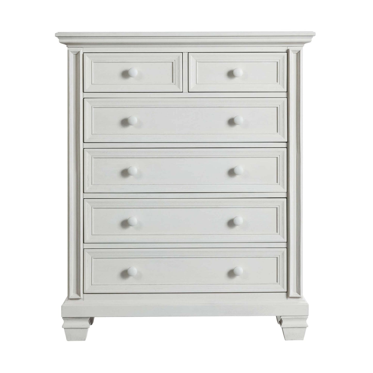 Richmond 6 Drawer Chest - Front View of Richmond 6 Drawer Chest Oyster White