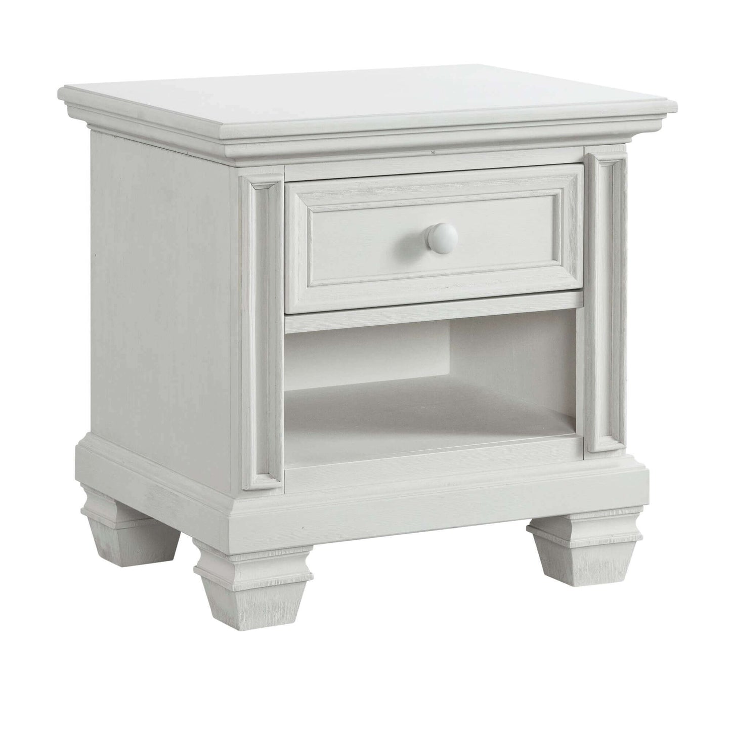 Richmond Nightstand - Inclined Side View of Richmond Nightstand Oyster White