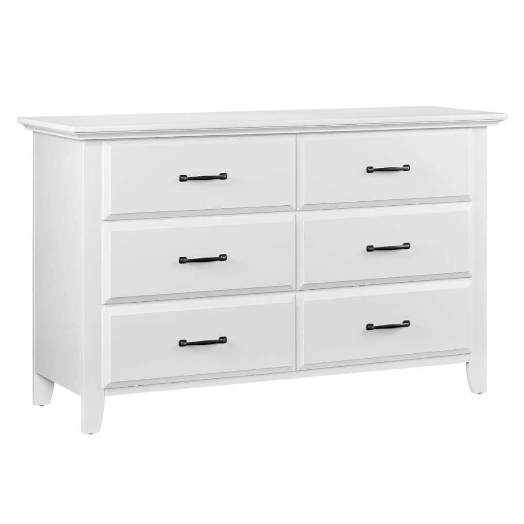 Willowbrook 6 Drawer Dresser - Inclined Side View of Willowbrook 6 Drawer Dresser White