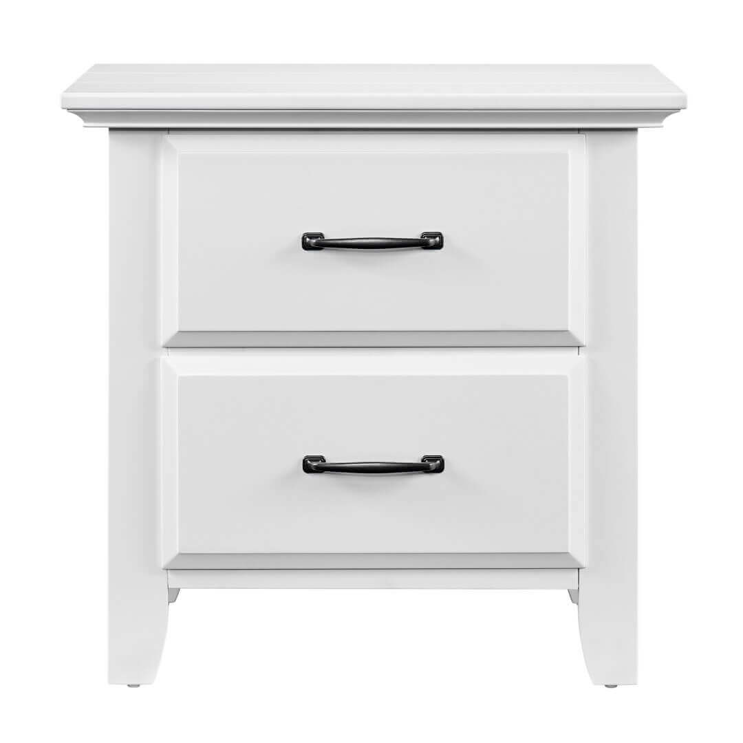 Willowbrook 2 Drawer Nightstand - Front View of Willowbrook 2 Drawer Nightstand White