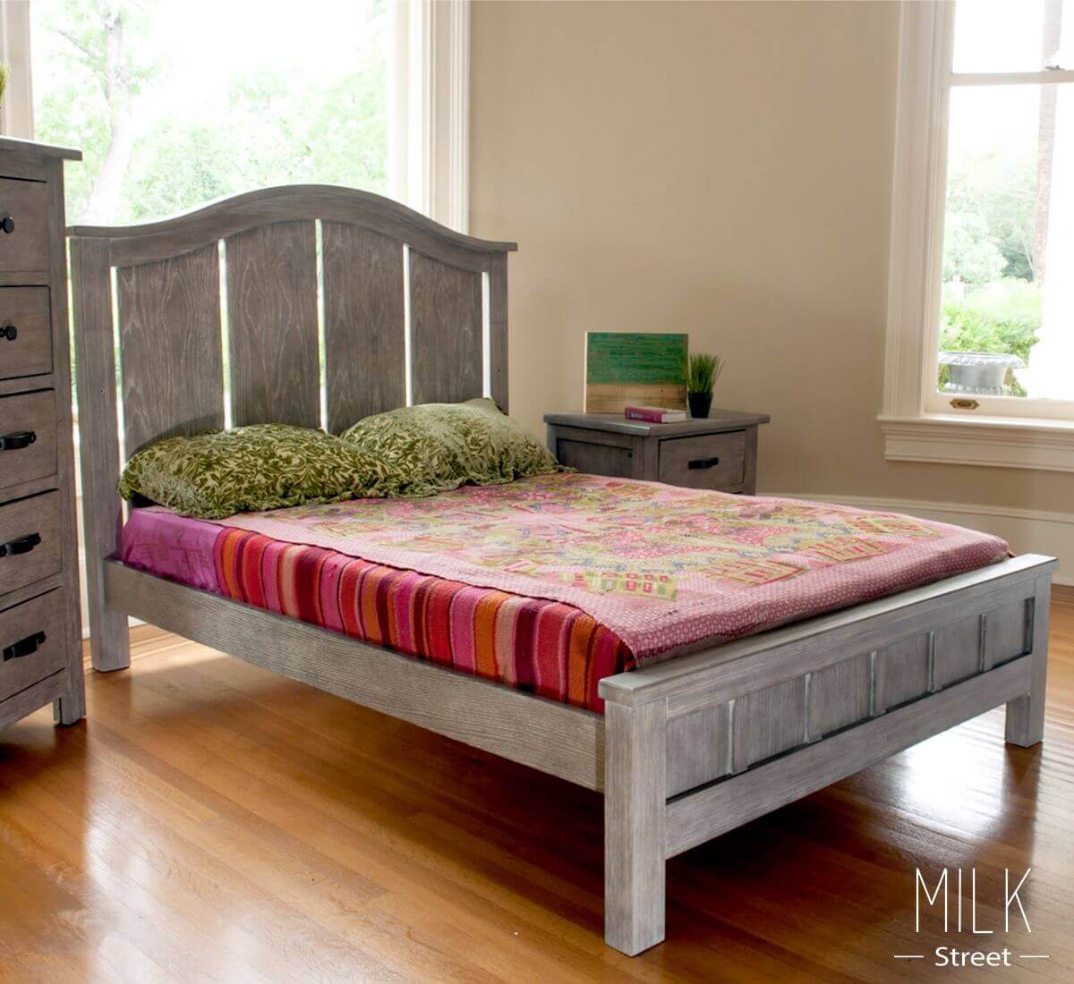 Relic Adult Bed Rail Conversion Kit - Lifestyle Image Side View of Adult Full Size Bed Fossil-1