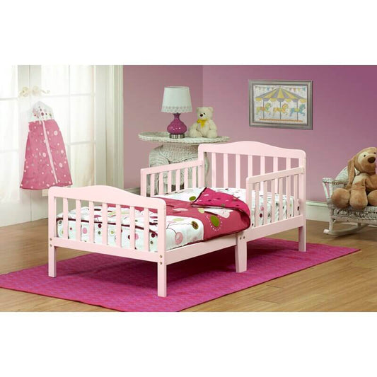 Contemporary Toddler bed - Lifestyle Image Inclined Side View Contemporary Toddler bed Pink