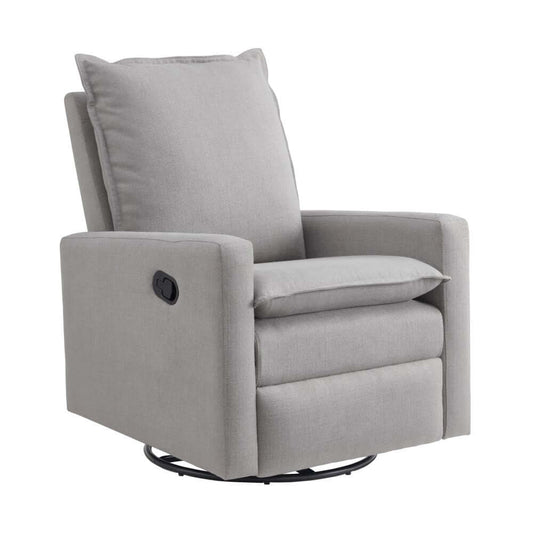 Uptown Nursery Swivel Rocker and Recliner - Inclined Side View of Uptown Nursery Swivel Rocker and Recliner Gray
