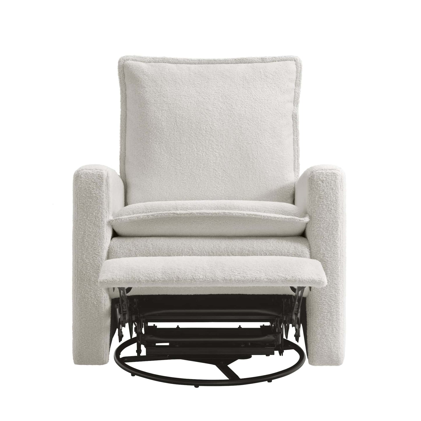 Uptown Nursery Swivel Rocker and Recliner - Front View of Uptown Nursery Swivel Rocker and Recliner Bounce White with Plush rocker
