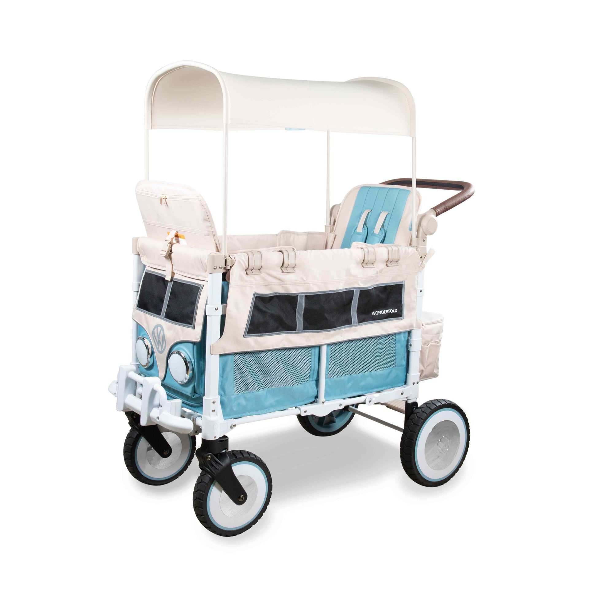 VW2 Volkswagen Stroller Wagon - Inclined Front View of the Wagon Blue