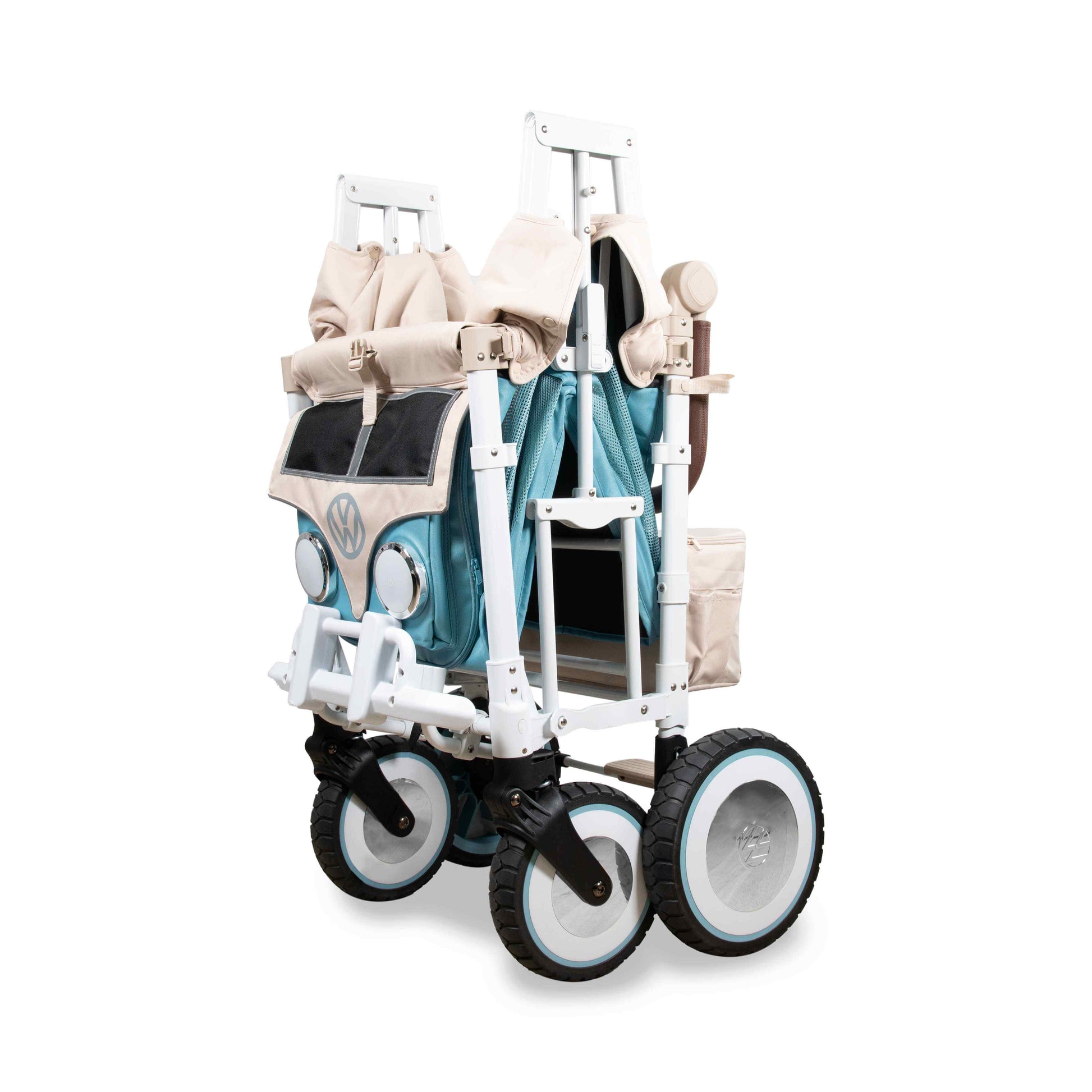 VW2 Volkswagen Stroller Wagon - Side View of the Folded Wagon Blue