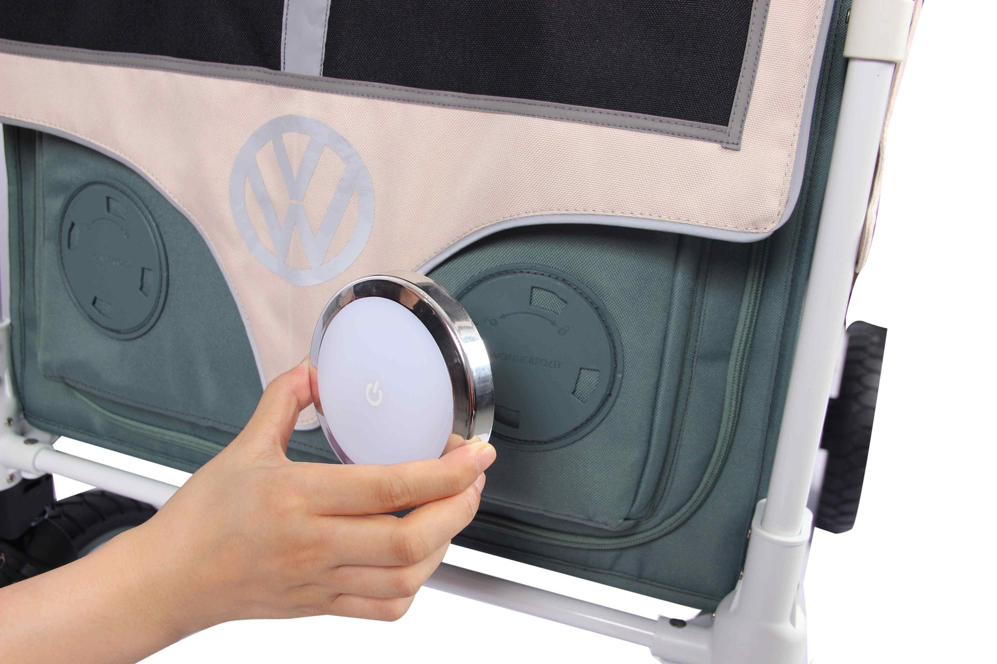 VW4 Volkswagen Stroller Wagon - Lifestyle image of Functioning Headlights