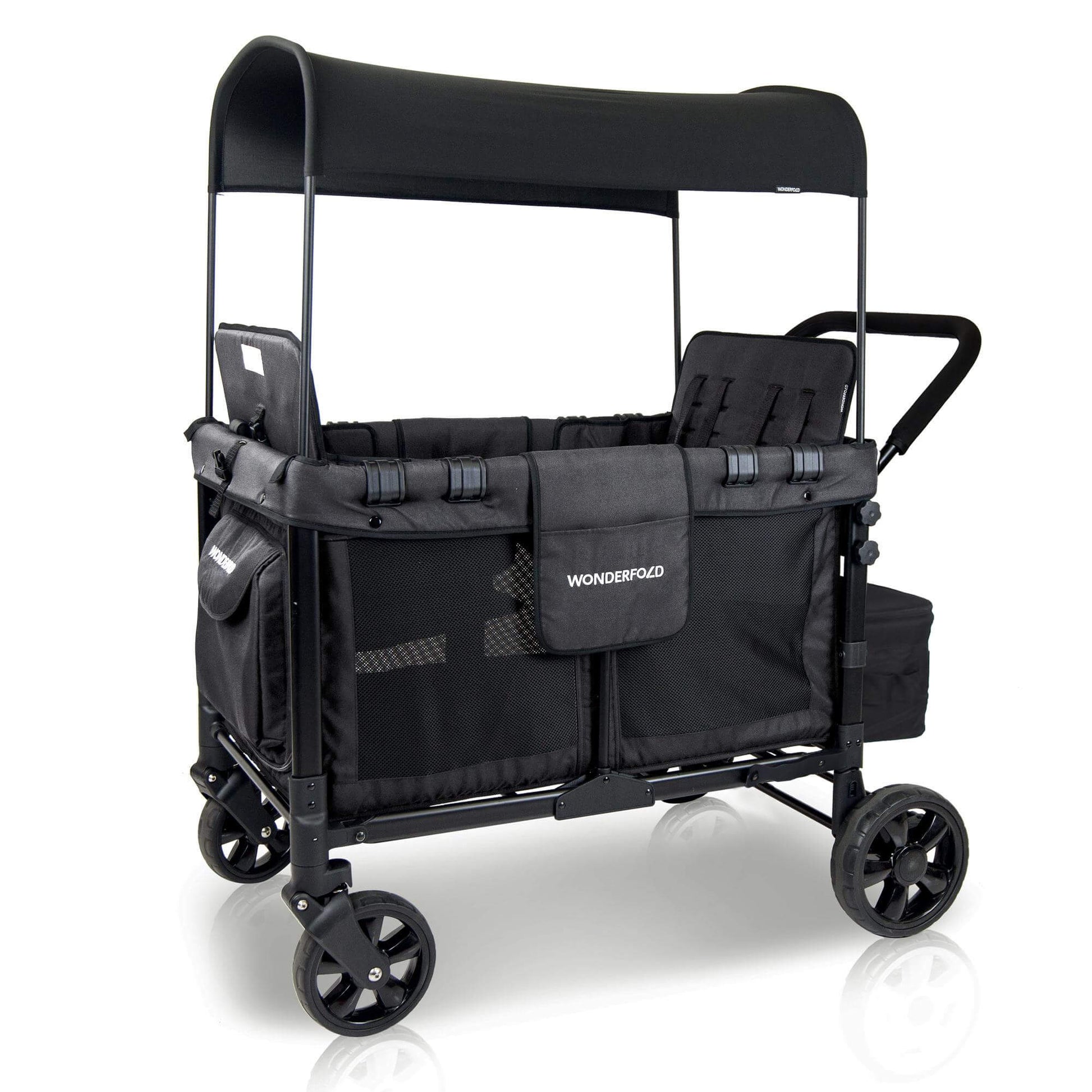 W4 Original Quad Stroller Wagon - Product Side Image Wagon Black