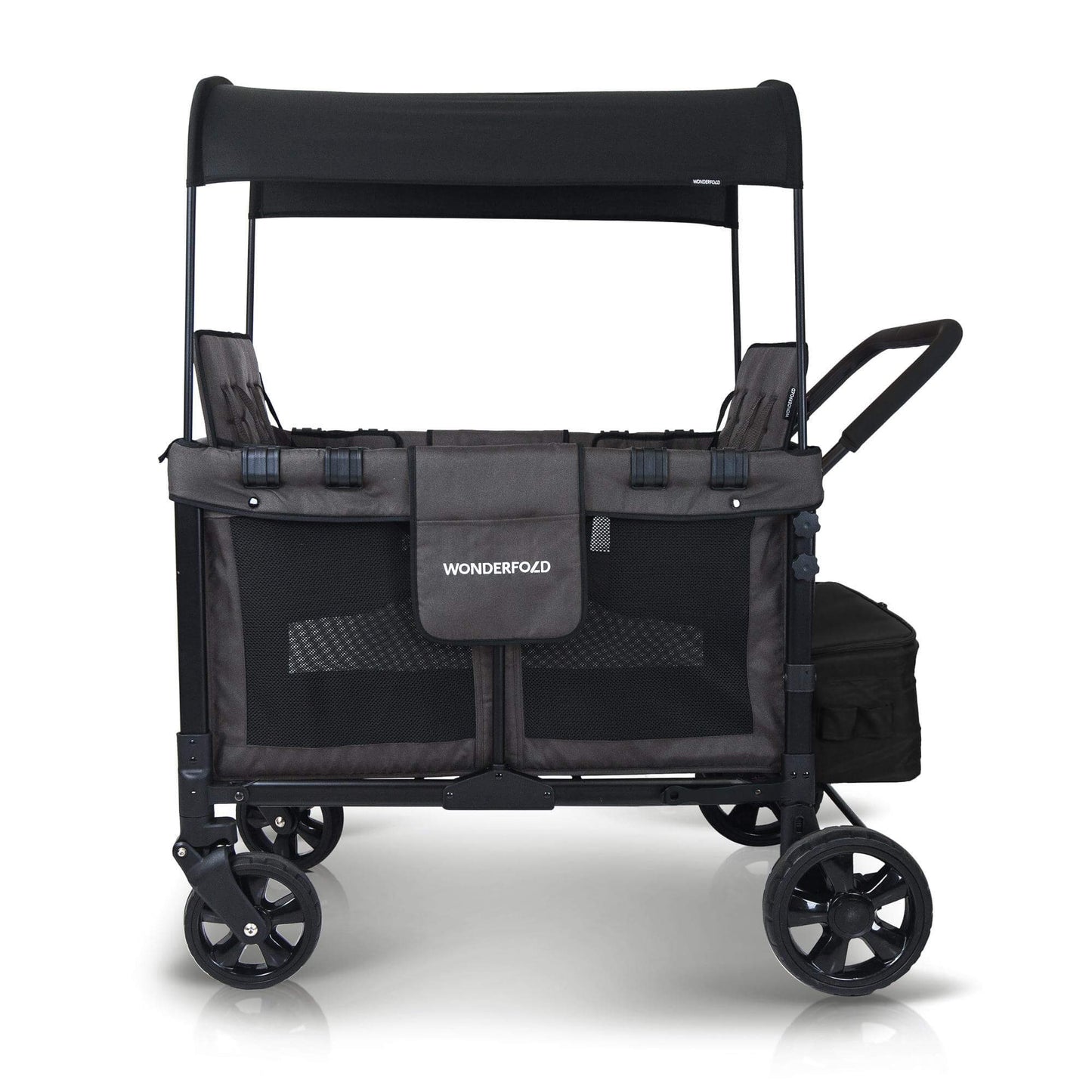 W4 Original Quad Stroller Wagon - Side View of the Wagon Black