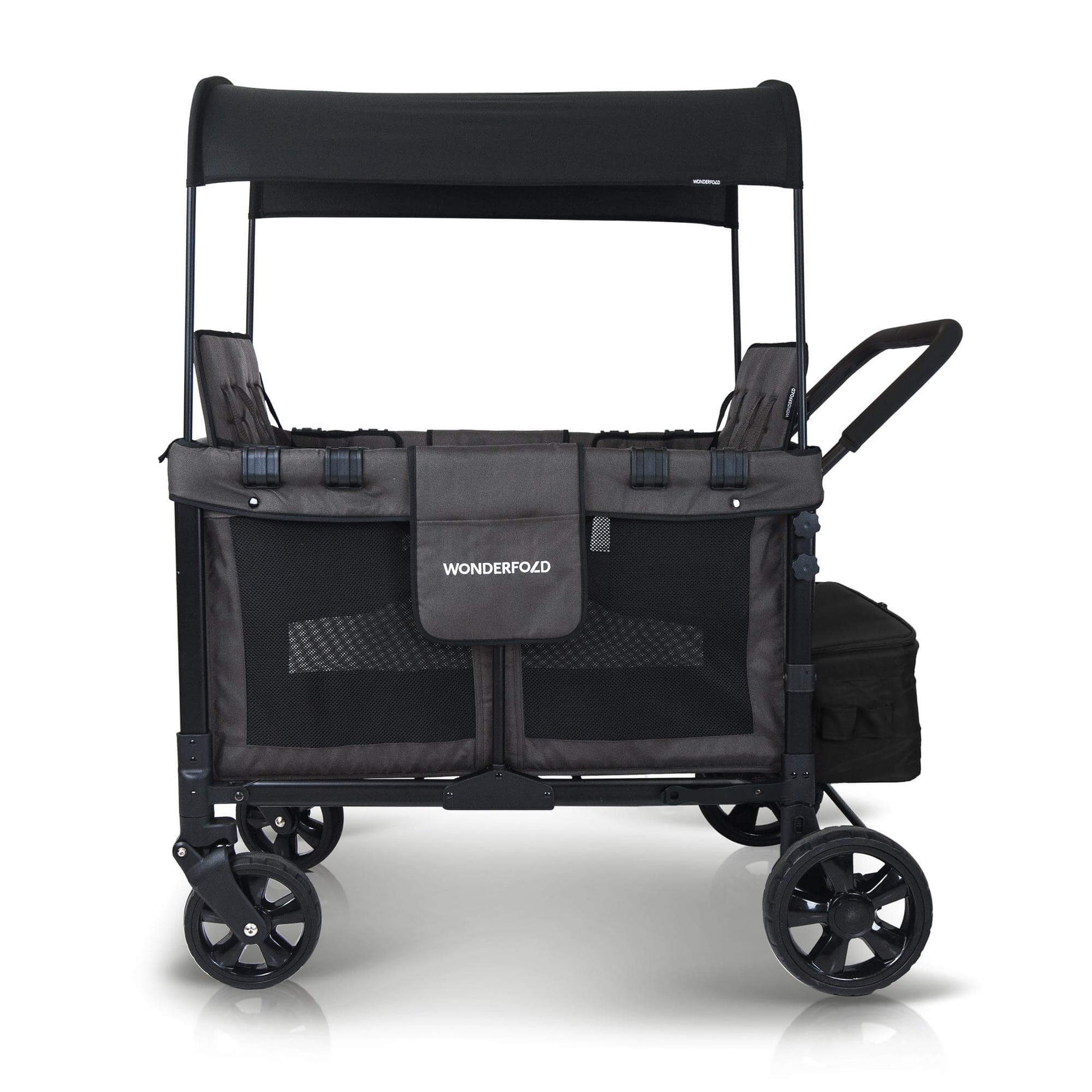 W4 Original Quad Stroller Wagon - Side View of the Wagon Black
