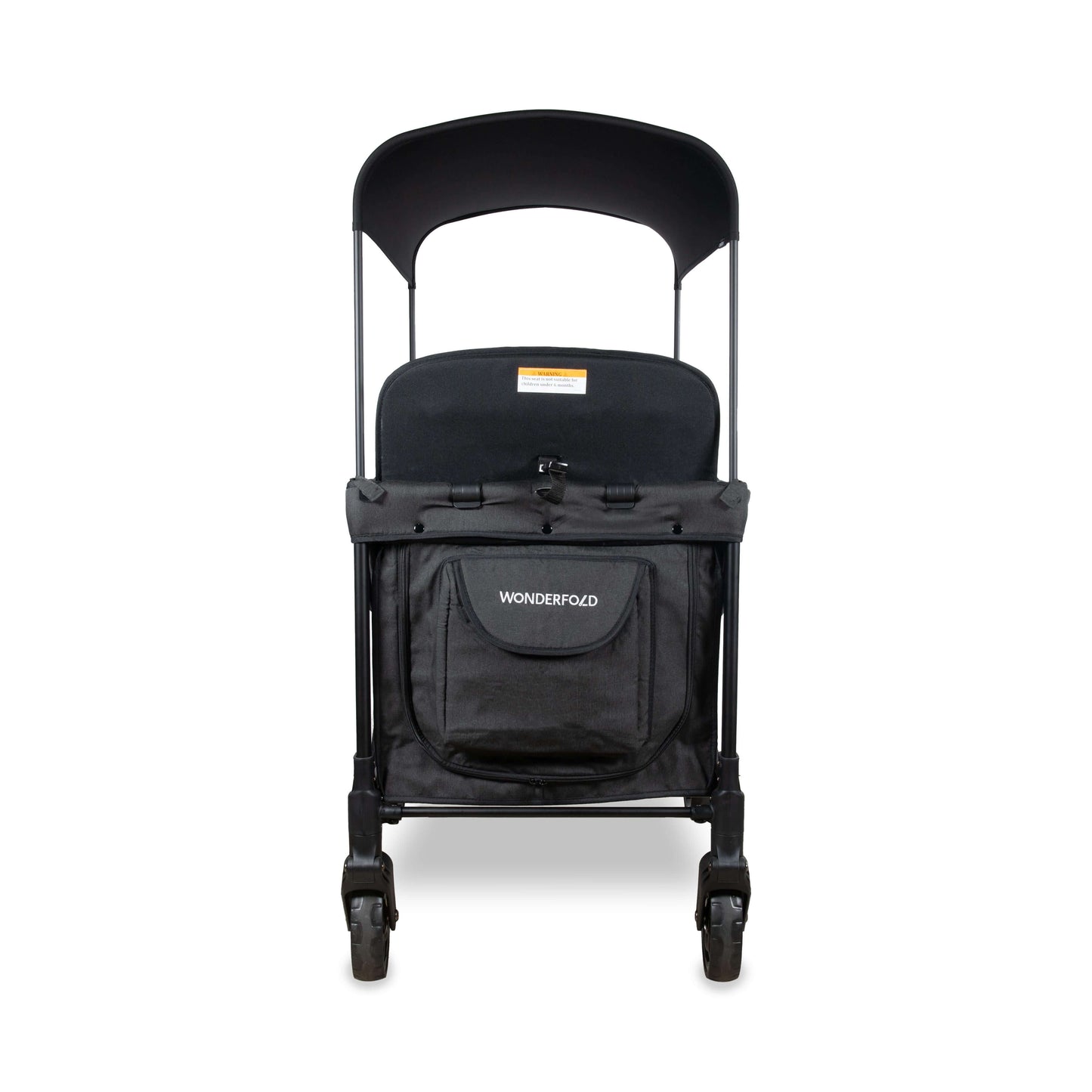 W4 Original Quad Stroller Wagon - Front View of the Wagon Black