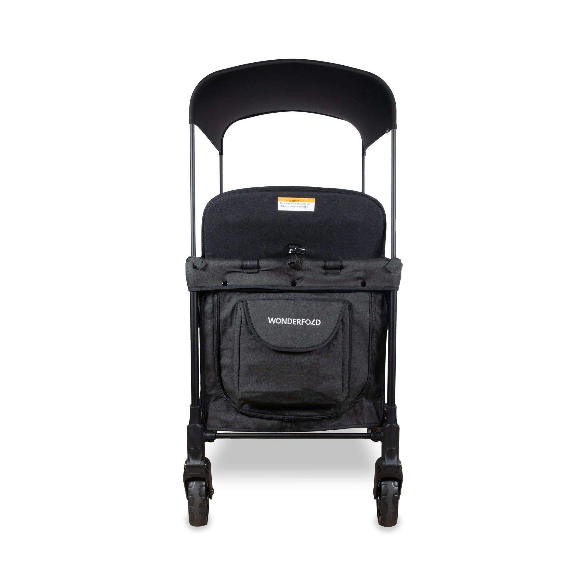 W4 Original Quad Stroller Wagon - Front View of the Wagon Black