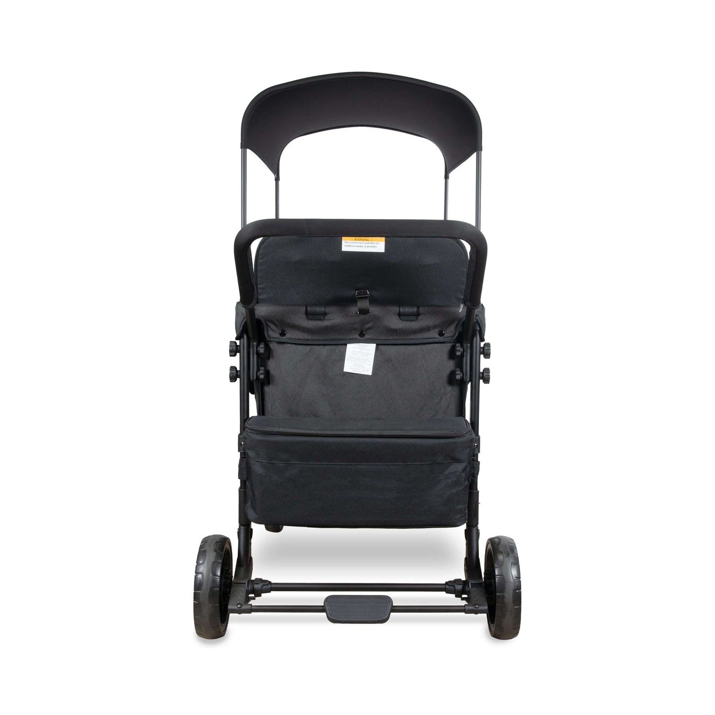 W4 Original Quad Stroller Wagon - Rear View of the Wagon Black