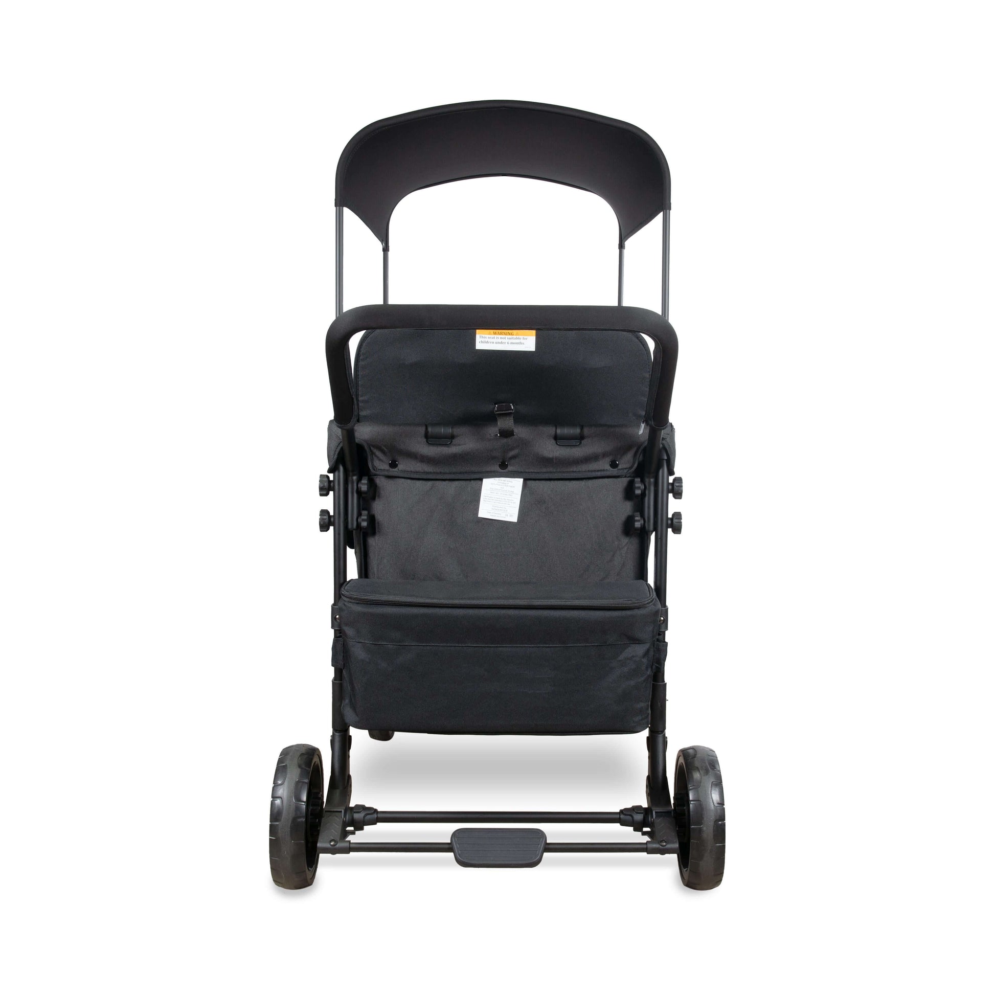 W4 Original Quad Stroller Wagon - Rear View of the Wagon Black
