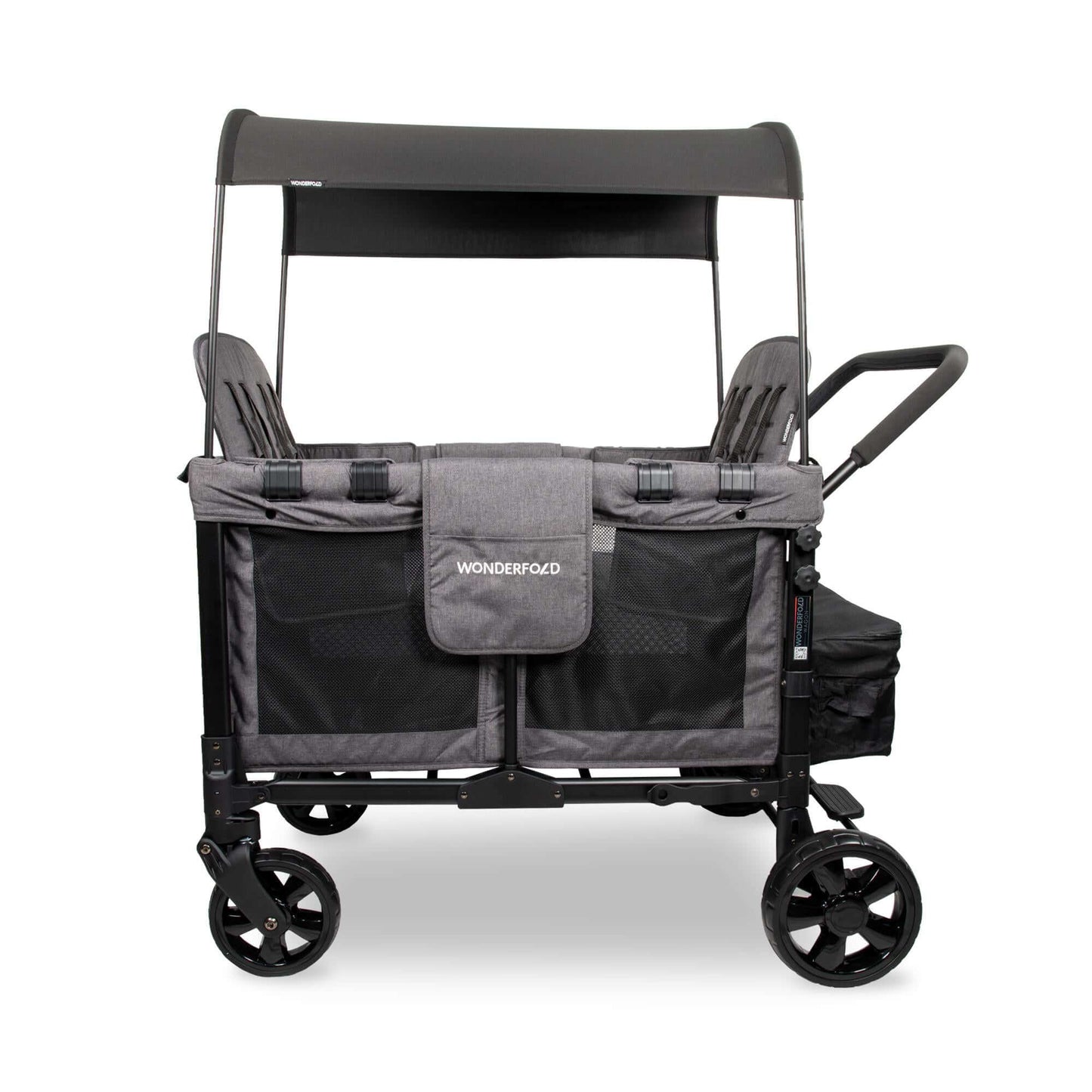 W4 Original Quad Stroller Wagon - Side View of the Wagon Gray