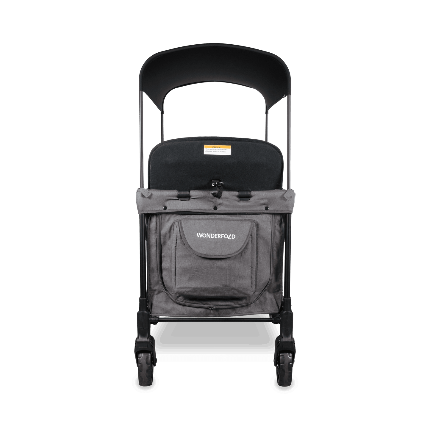 W4 Original Quad Stroller Wagon - Front View of the Wagon Gray