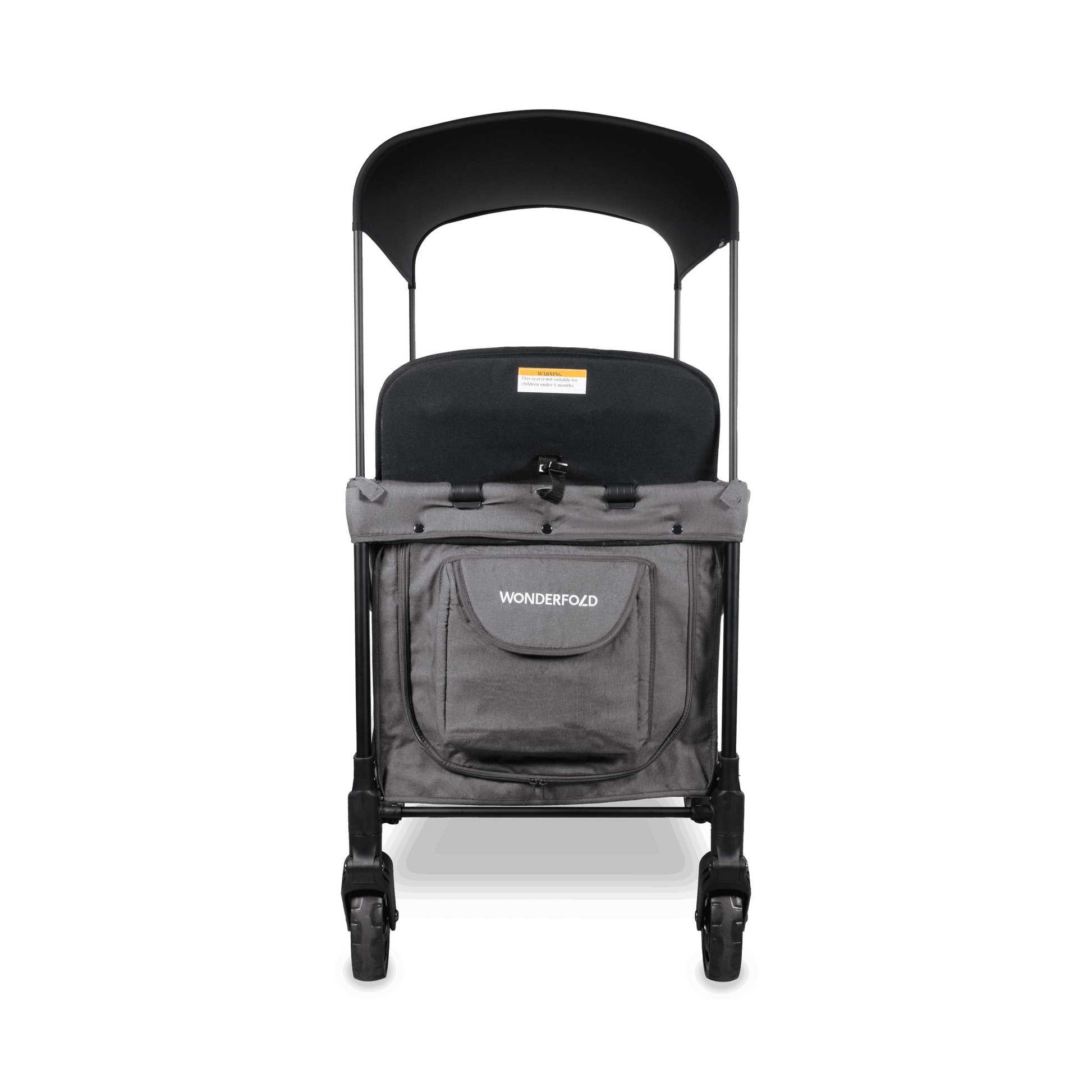 W4 Original Quad Stroller Wagon - Front View of the Wagon Gray