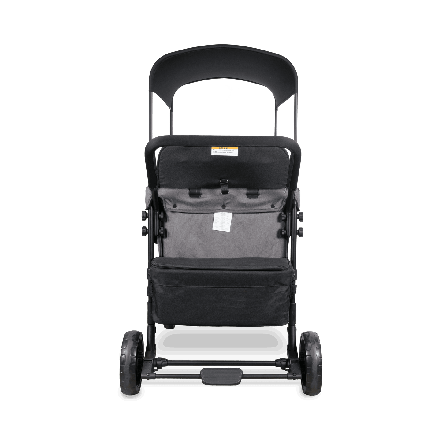 W4 Original Quad Stroller Wagon - Rear View of the Wagon Gray