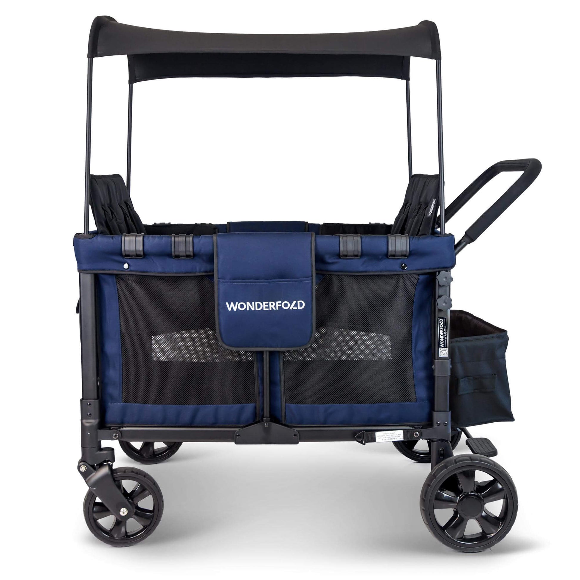 W4 Original Quad Stroller Wagon - Side View of the Product Wagon Blue