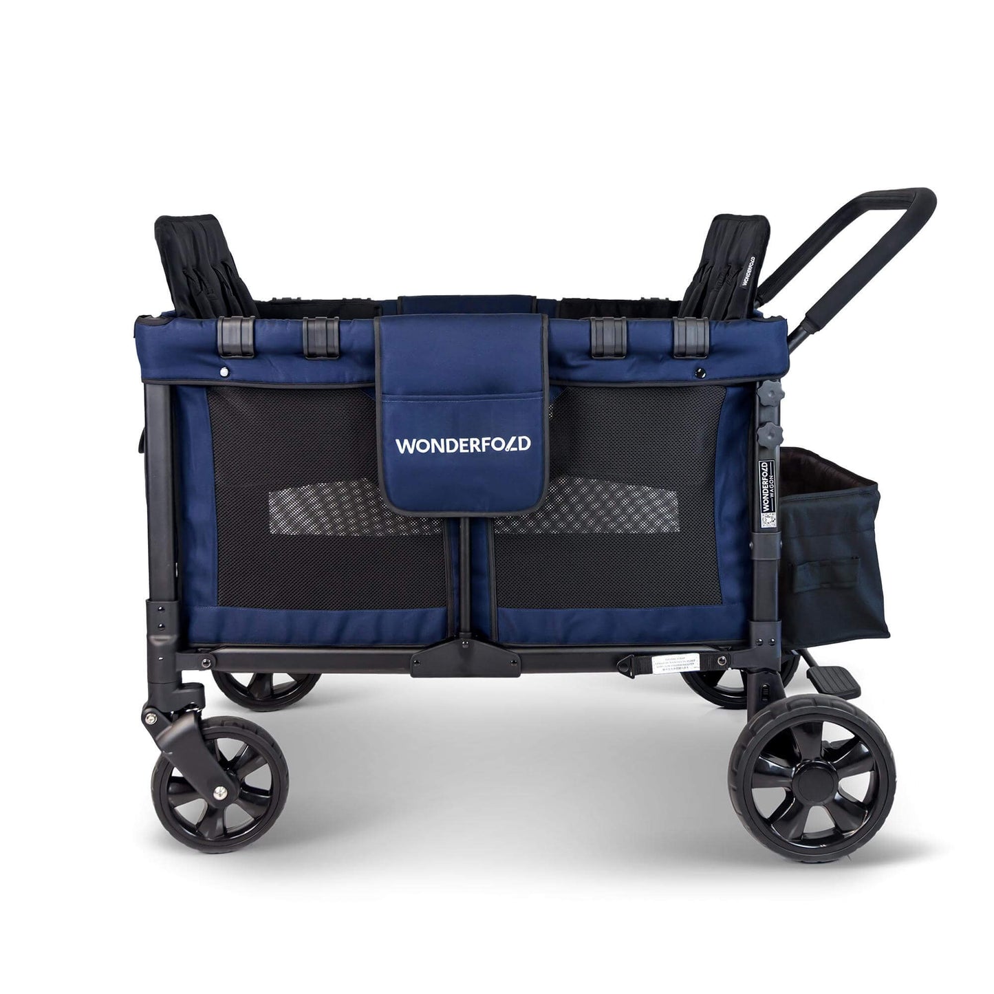 W4 Original Quad Stroller Wagon - Side View of the Product Wagon Blue