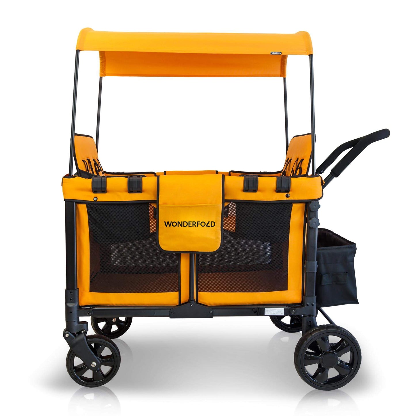 W4 Original Quad Stroller Wagon - Side View of the Wagon Orange