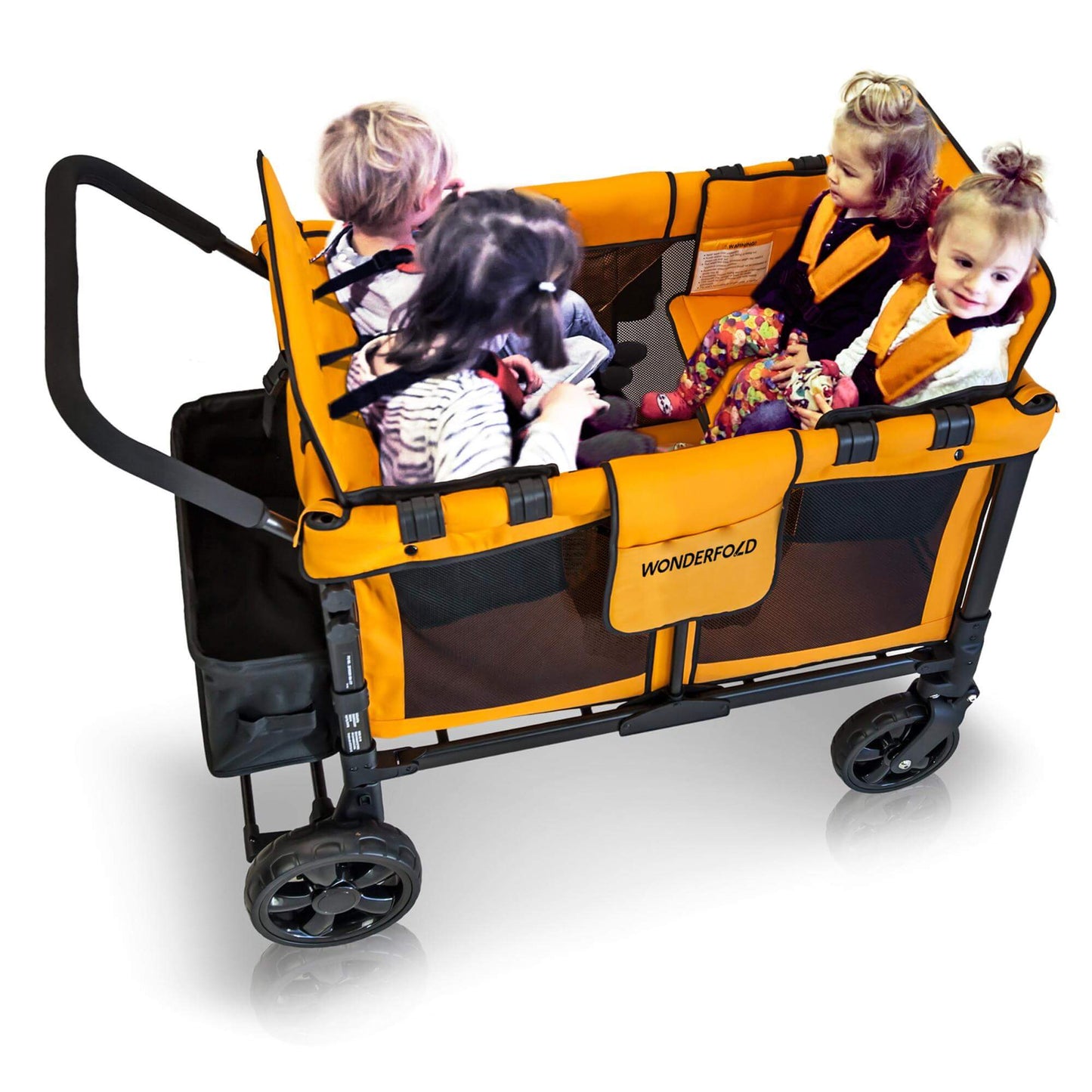 W4 Original Quad Stroller Wagon - Top View of the Wagon Orange
