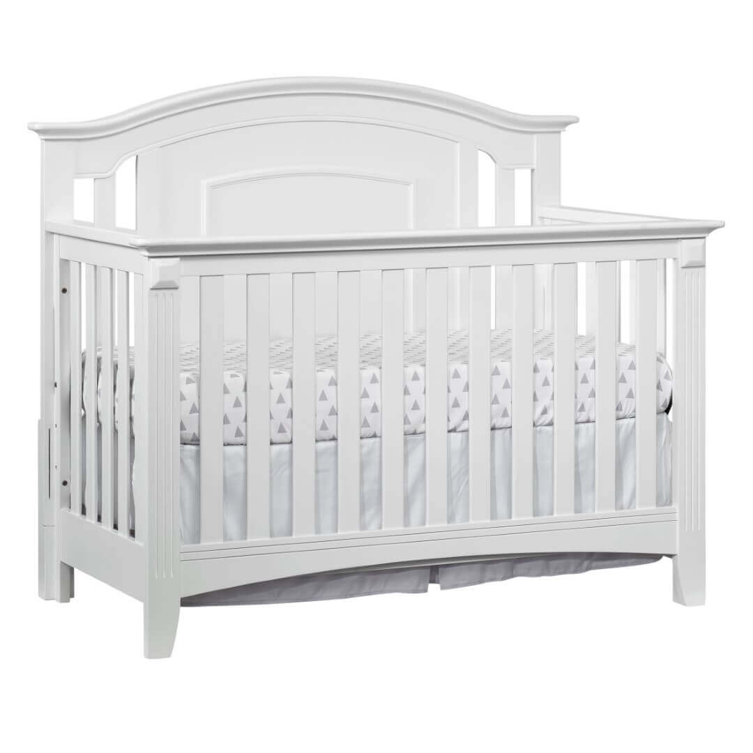 Willowbrook 4-in-1 Convertible Crib - Inclined Side View of Willowbrook 4-in-1 Convertible Crib White
