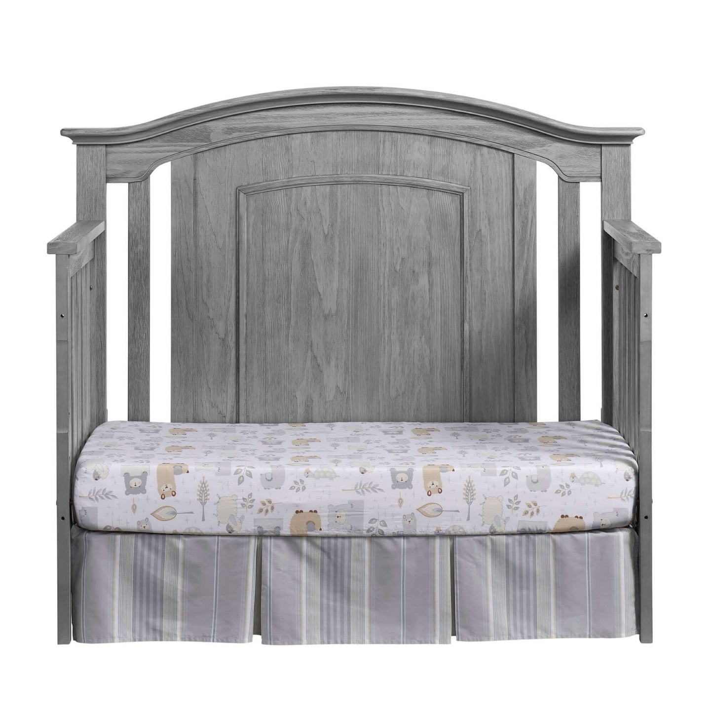 Willowbrook 4-in-1 Convertible Crib - Front View of Willowbrook Daybed Graphite Gray