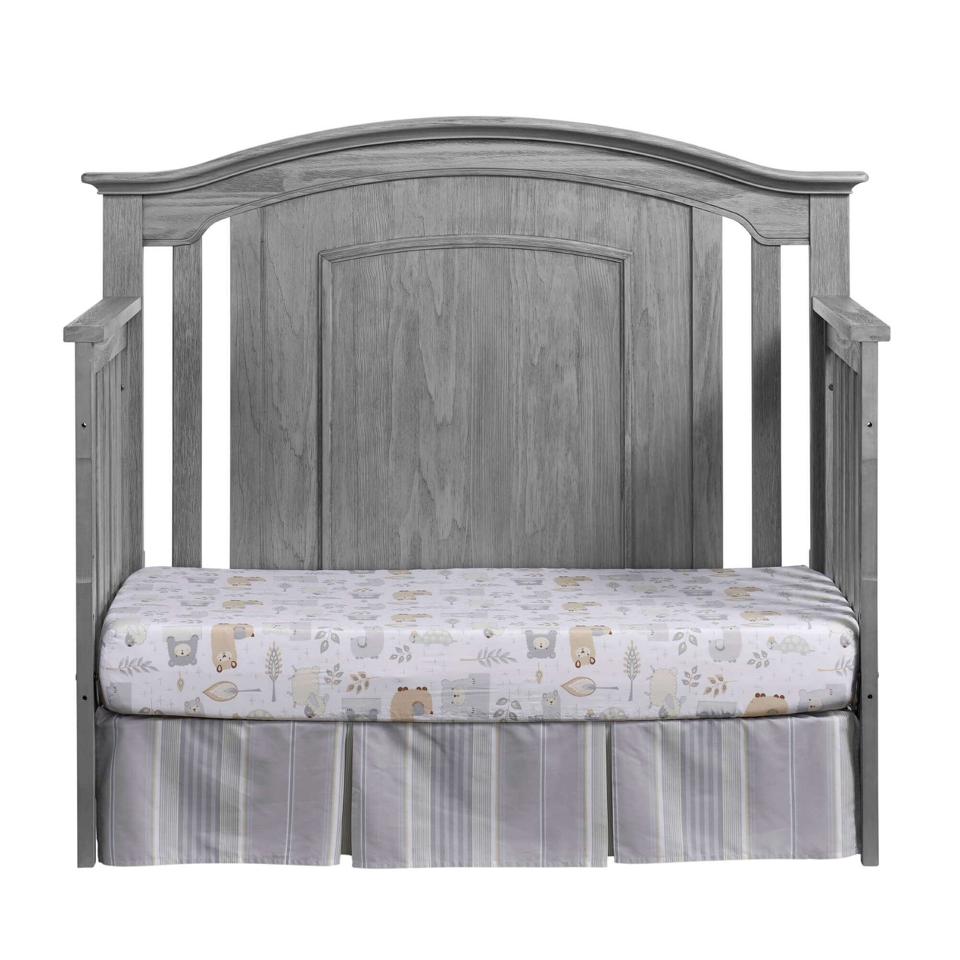 Willowbrook 4-in-1 Convertible Crib - Front View of Willowbrook Daybed Graphite Gray