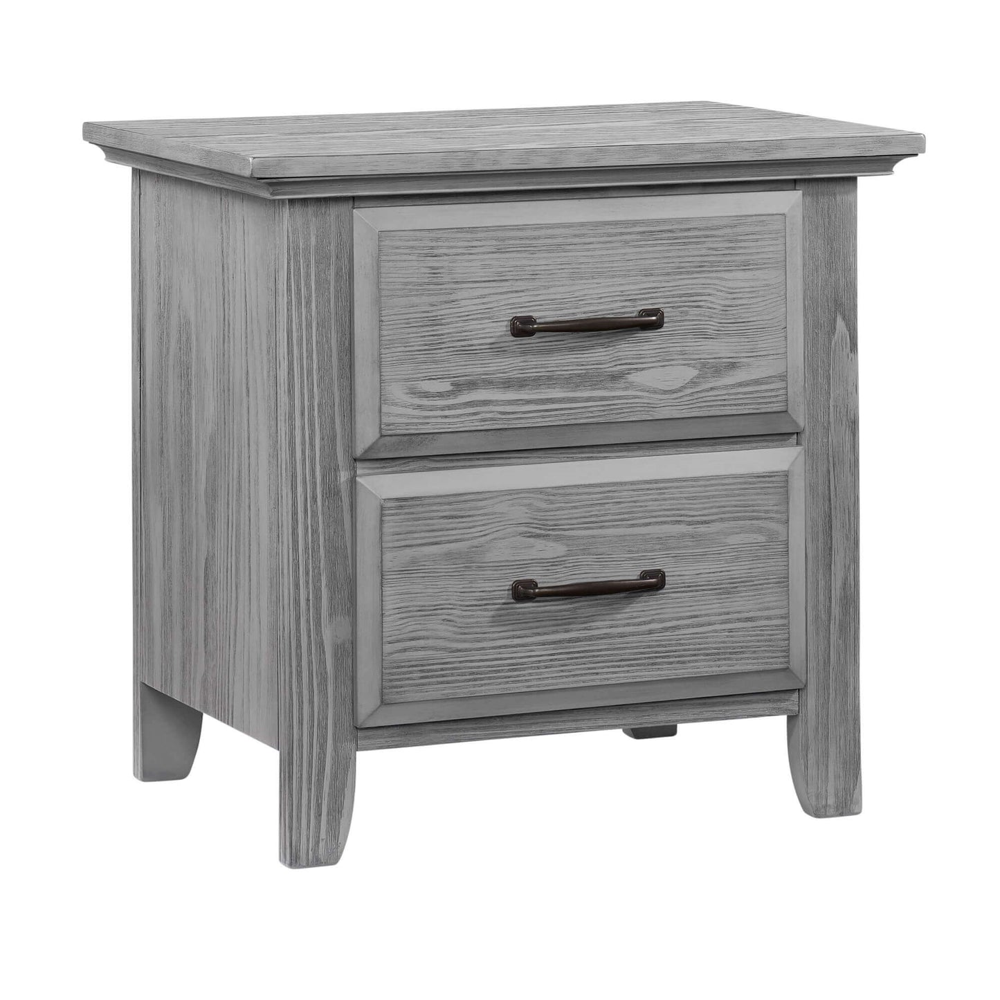 Willowbrook 2 Drawer Nightstand - Inclined Side View of Willowbrook 2 Drawer Nightstand Graphite Gray
