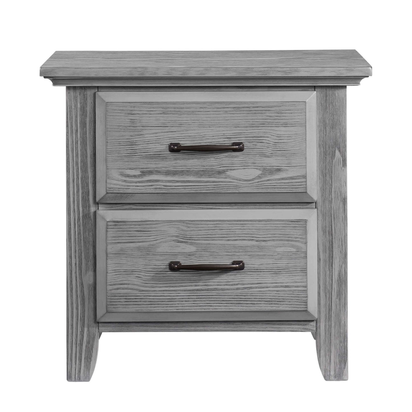 Willowbrook 2 Drawer Nightstand - Front View of Willowbrook 2 Drawer Nightstand Graphite Gray