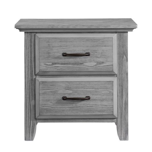 Willowbrook 2 Drawer Nightstand - Front View of Willowbrook 2 Drawer Nightstand Graphite Gray
