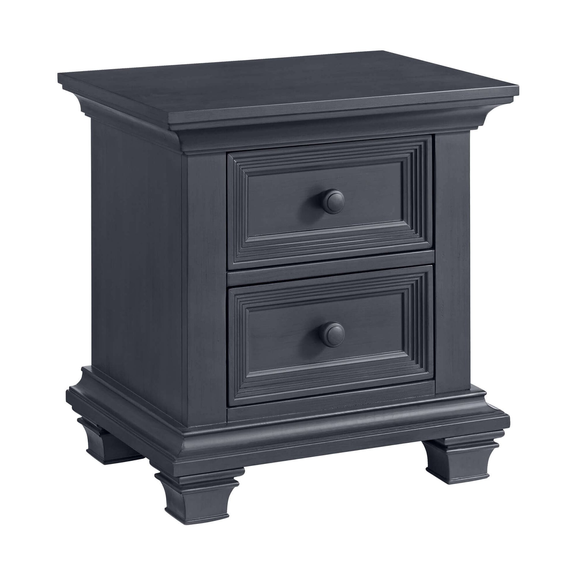 Weston Nightstand - Inclined Side View of Weston Nightstand Midnight Slate